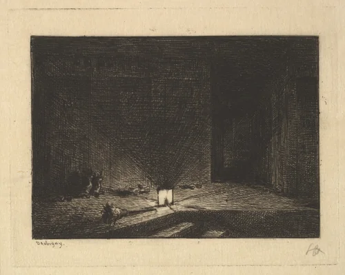 Interior of an Inn by Charles-François Daubigny, print, 1861-1862