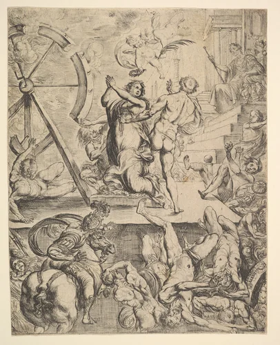 St. Catherine by Pierre Brebiette, print, 1610-1642
