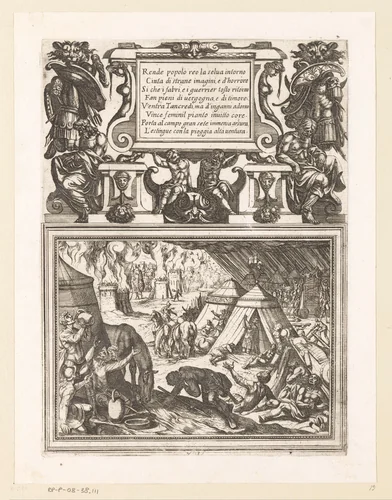 Illustratie bij Canto XIII van Tasso's 'Gerusalemme Liberata' by Antonio Tempesta, print, 1565-1630