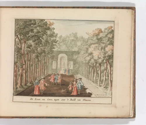 'De Laan na Ceres, tegen over 't Beeld van Phaunus'', in: Tooneel Der Voornaamste Nederlands Huizen, En Lust Hoven, Naar T Leven Afgebeeld by Carel Allard, book, 1660-1693