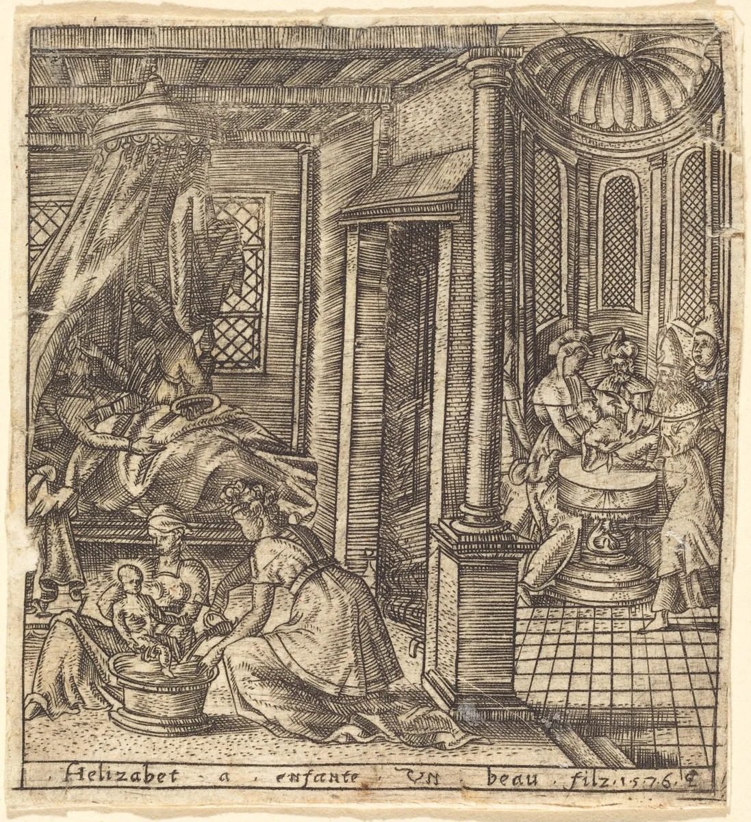 The Birth of John the Baptist by Léonard Gaultier, print, 1576