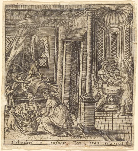 The Birth of John the Baptist by Léonard Gaultier, print, 1576