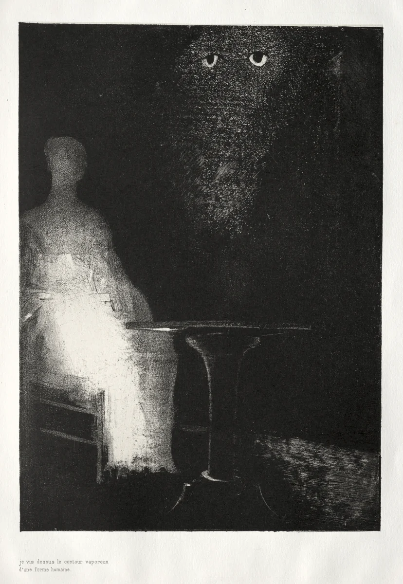 Below, I Saw the Vaporous Contours of a Human Form by Odilon Redon, print, 1896