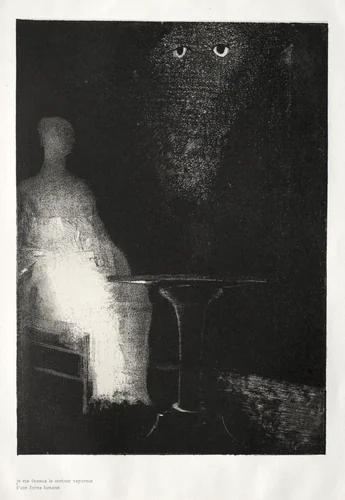 Below, I Saw the Vaporous Contours of a Human Form by Odilon Redon, print, 1896