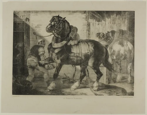 A French Farrier, plate 12 from Various Subjects Drawn from Life on Stone by Jean Louis André Théodore Géricault, print, 1821