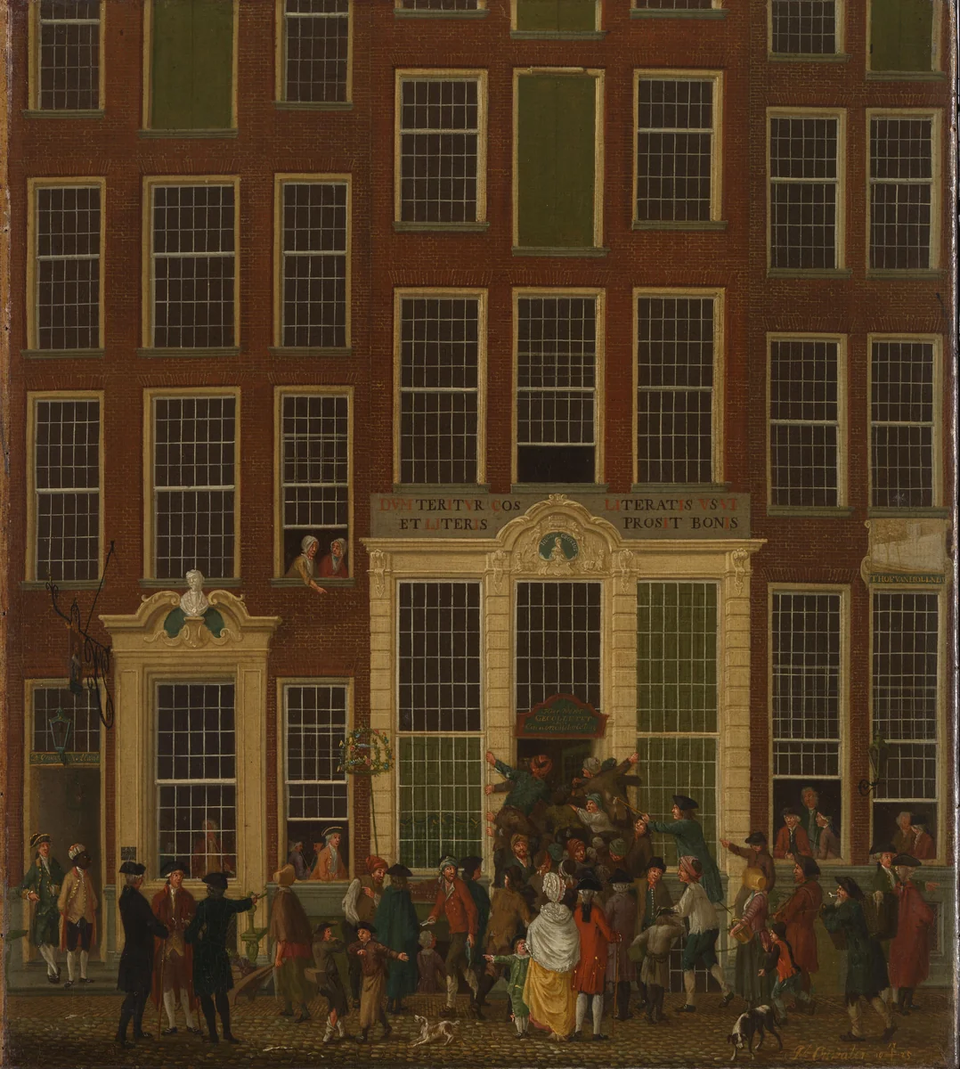 The Bookshop and Lottery Agency of Jan de Groot in the Kalverstraat in Amsterdam by Isaac Ouwater, painting, 1779