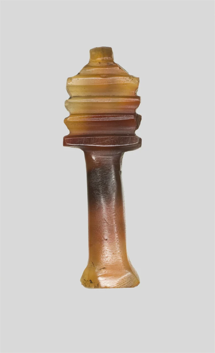 Amulet of a Djed Pillar by Egyptian, metalwork, -1070--656