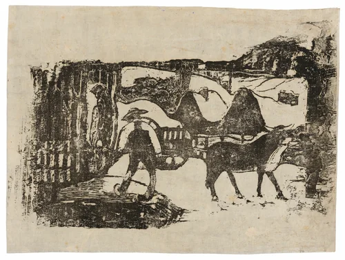 The Ox Cart, from the Suite of Late Wood-Block Prints by Paul Gauguin, print, 1898-1899