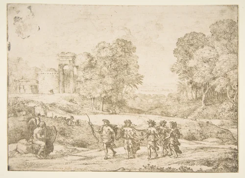 Time, Apollo and the Seasons by Claude Lorrain, print, 1662