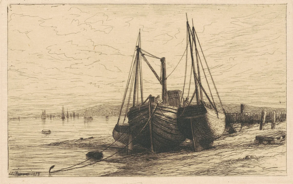 On New York Bay by Henry Farrer, print, 1879