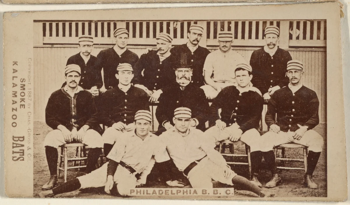 Philadelphia Team, from the Kalamazoo Bats series (N690) issued by Chas. Gross & Co. to promote Kalamazoo Bats by Chas. Gross & Co., photograph, 1887
