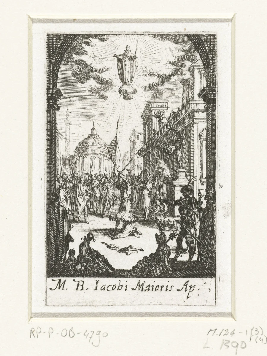 Het martelaarschap van Jakobus de Meerdere by Jacques Callot, print, 1632-1634