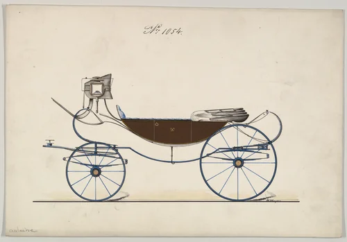 Caleche #1054 by Brewster & Co., drawing, 1850-1870