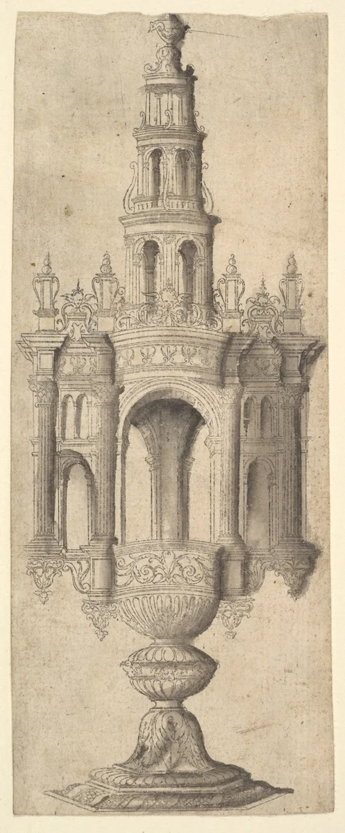 An Architectural Monstrance by anonymous, print, 1520-1550