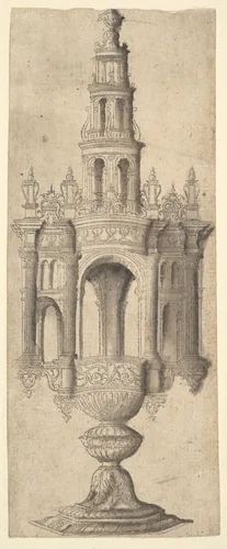 An Architectural Monstrance by anonymous, print, 1520-1550