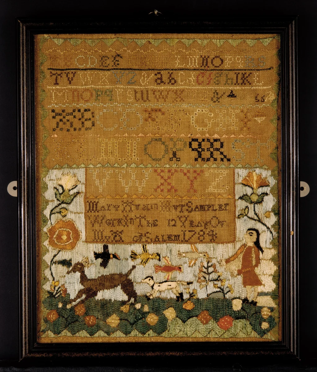 Sampler by Mary Austin, artwork, 1784