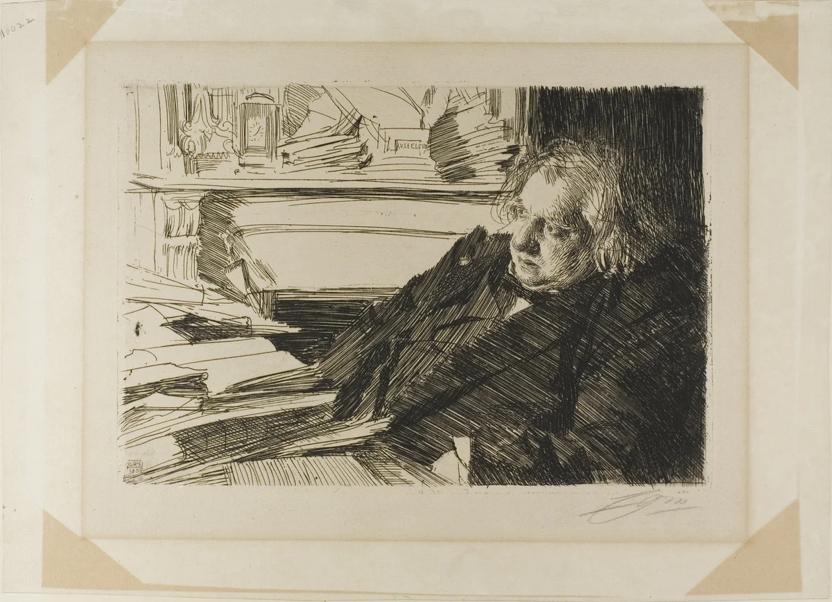 Ernest Renan by Anders Zorn, print, 1892