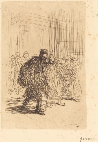 Les couloirs du Palais (The Corridors of the Palace of Justice) by Jean-Louis Forain, print, 1908