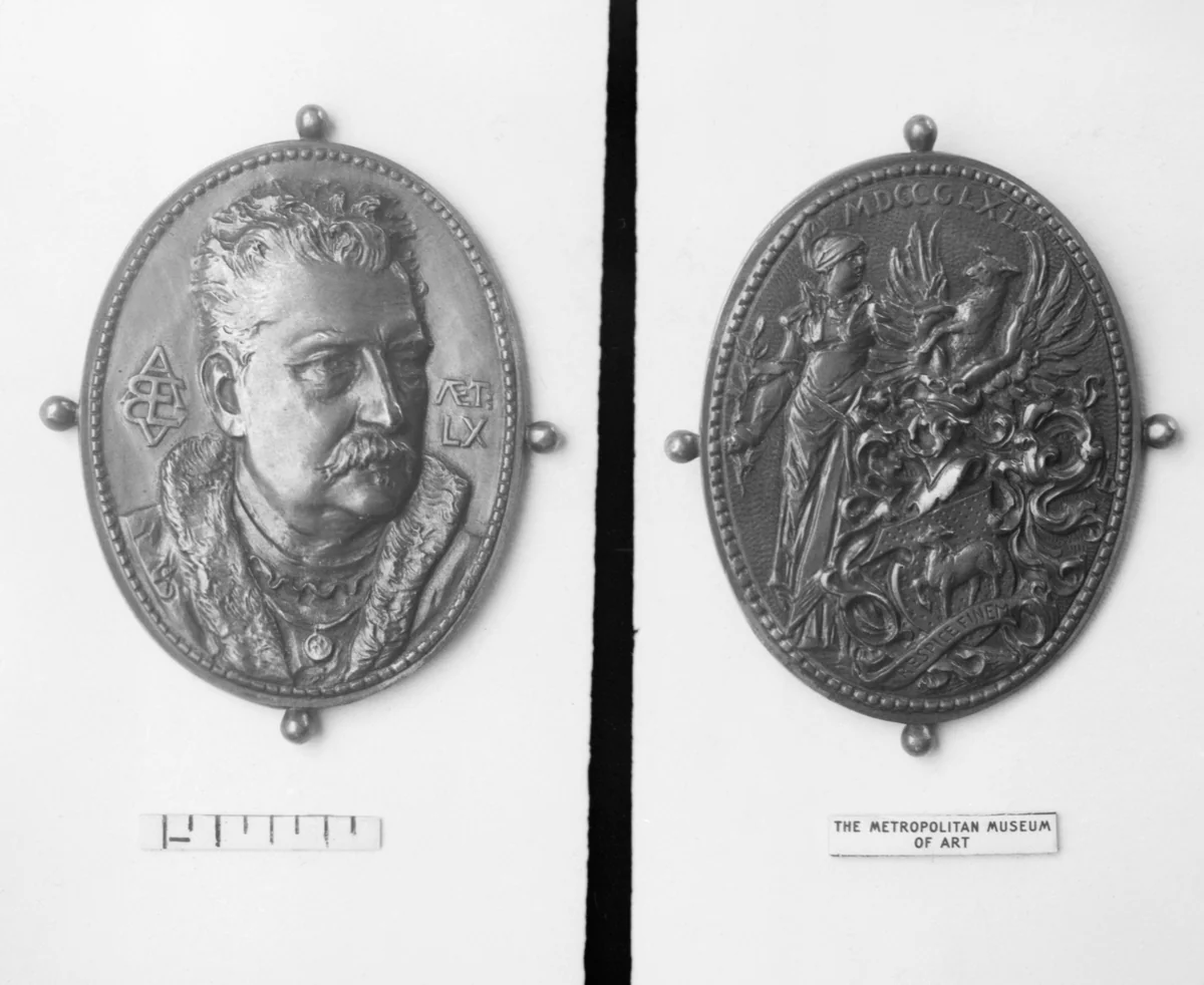Portrait of Adolph Bachofen von Echt, Burgomaster of Vienna, 1890 by Anton Scharff, metalwork, 1890