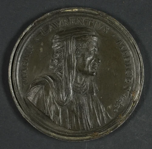Medal Depicting Lorenzo de' Medici (1449–1492) by Antonio Francesco Selvi, metalwork, 1739