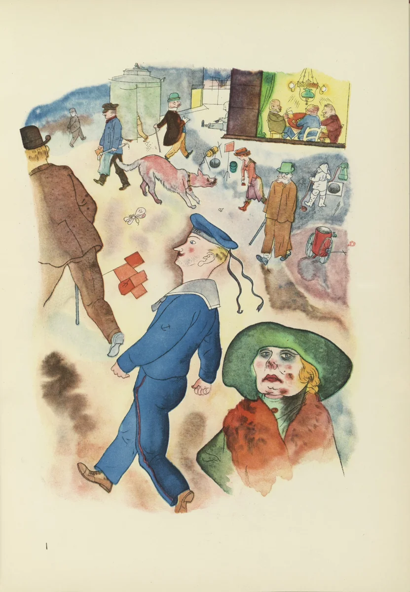 Plate I from Ecce Homo by George Grosz, illustrated book, 1922