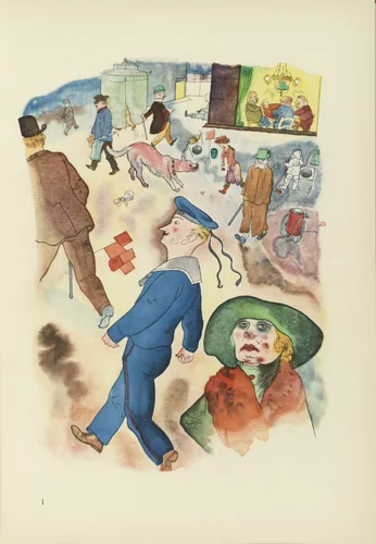 Plate I from Ecce Homo by George Grosz, illustrated book, 1922