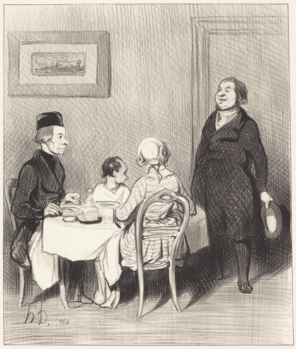 Un Ami est un crocrodile... by Honoré Daumier, print, 1845