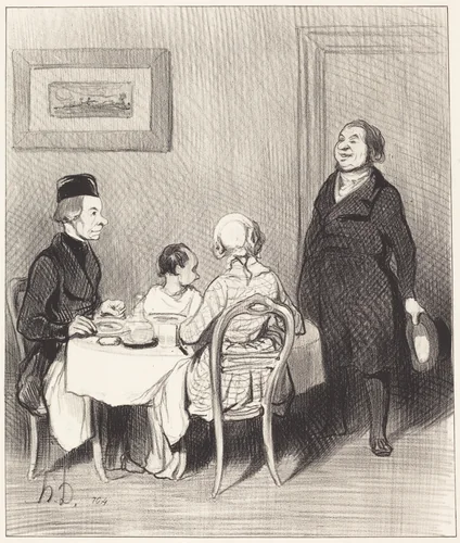Un Ami est un crocrodile... by Honoré Daumier, print, 1845