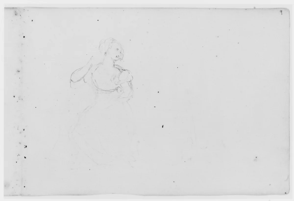 Seated Female Figure (from Sketchbook) by Asher Brown Durand, artwork, 1796-1886