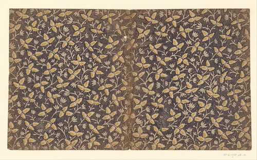 Blad met strooipatroon van takken met bladeren by anonymous, other, 1750-1900