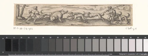 Wilde zwijnenjacht by Unknown, print, 1524-1562