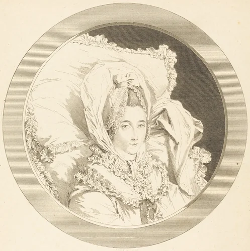 Derniere heure de la Baronne de Rebecque by Augustin de Saint-Aubin, print, 1780