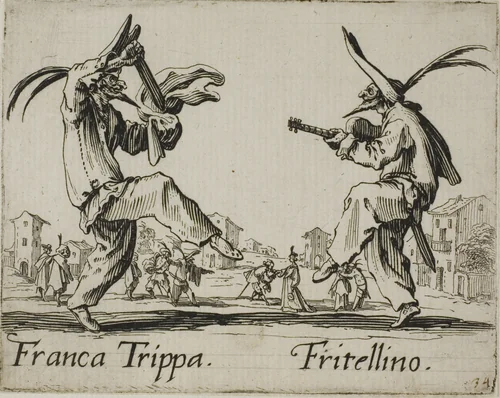 Franca Trippa - Fritellino, plate 23 from Balli di Sfessania by Jacques Callot, print, 1617-1627