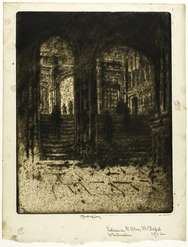 Entrance to Henry VII's Chapel, Westminster by Joseph Pennell, print, 1905