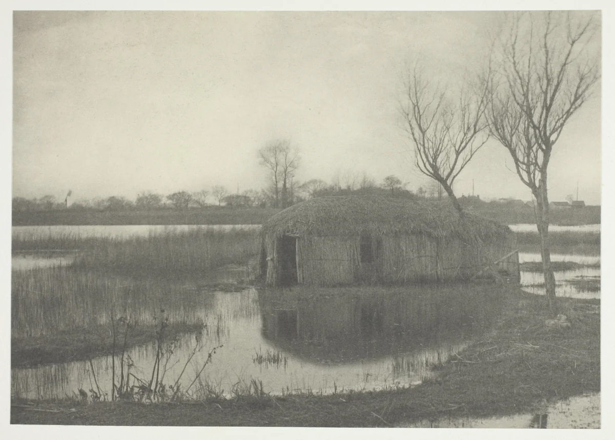 A Reed Boat-House by Peter Henry Emerson, photograph, 1886