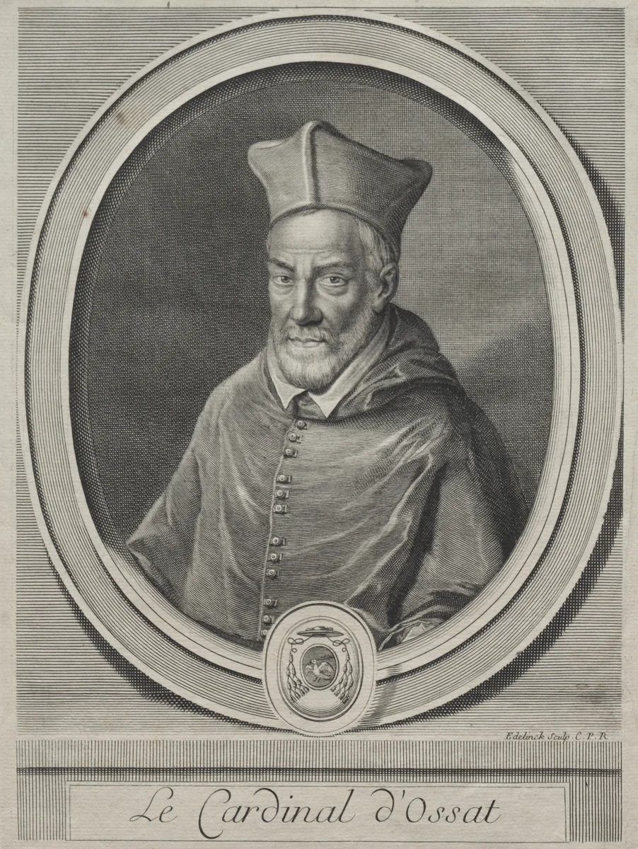 Cardinal Arnaud d'Ossat by Gerard Edelinck, print, 1655-1707