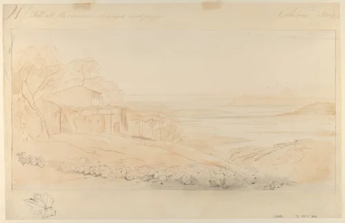 Pentedatelo, Calabria, Italy by Edward Lear, drawing, 1847