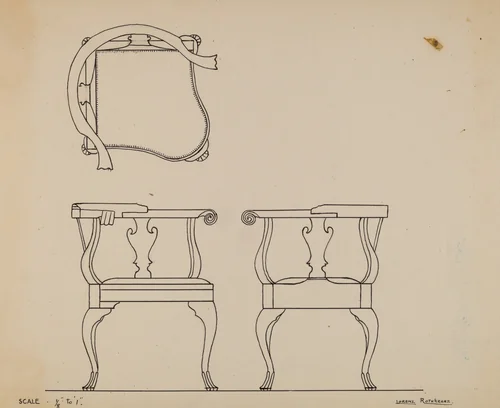 Corner chair by Lorenz Rothkranz, index of american design, 1936
