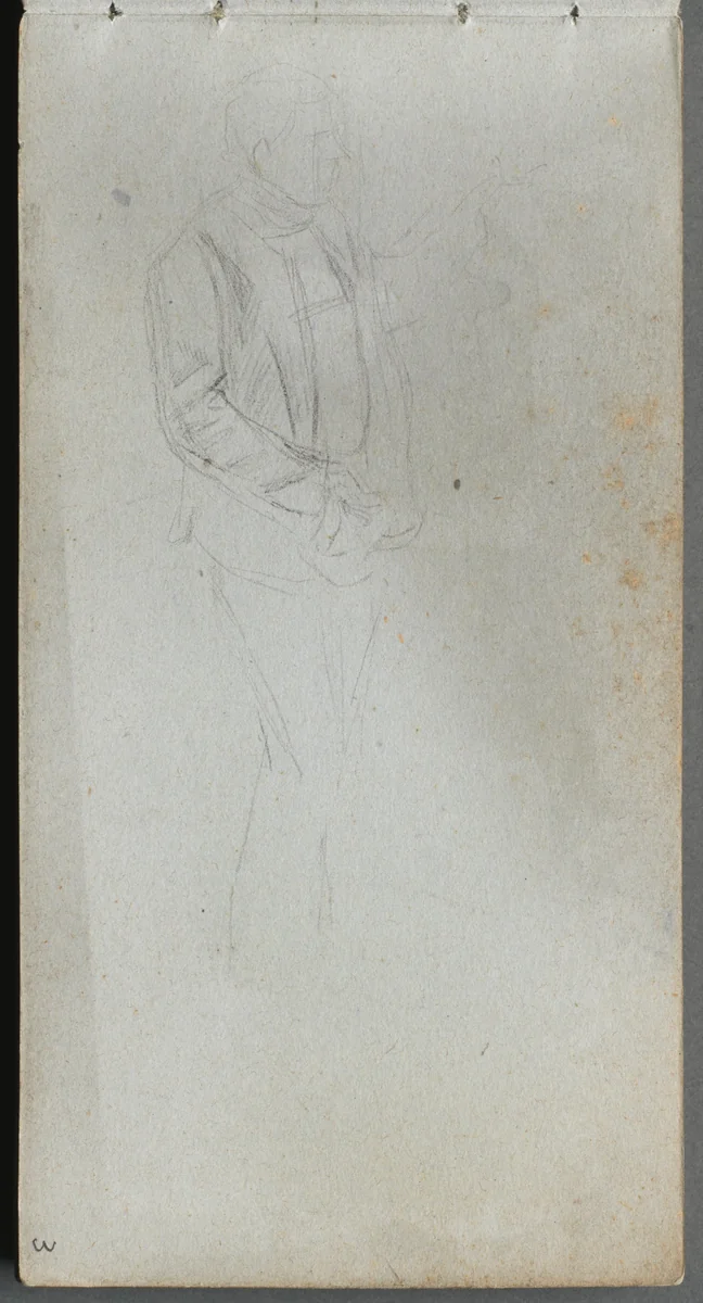 Sketchbook, page 03: Figure Study by Ernest Meissonier, book, 1860-1869
