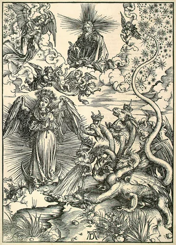 The Apocalyptic Woman by Albrecht Dürer, print, 1496-1498