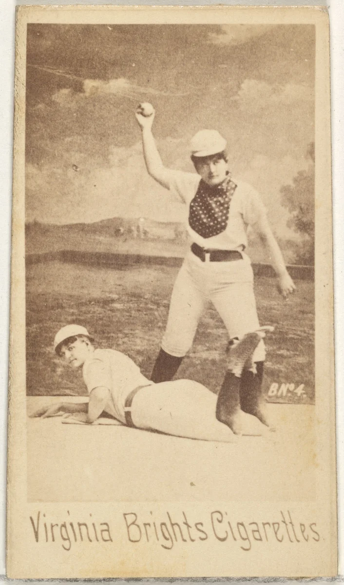 Card 4, from the Girl Baseball Players series (N48, Type 1) for Virginia Brights Cigarettes by Allen & Ginter, photograph, 1886-1888