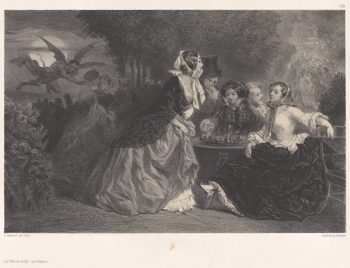 The Daughters of the Devil (The Creature) by Célestin Nanteuil, print, 1843-1867