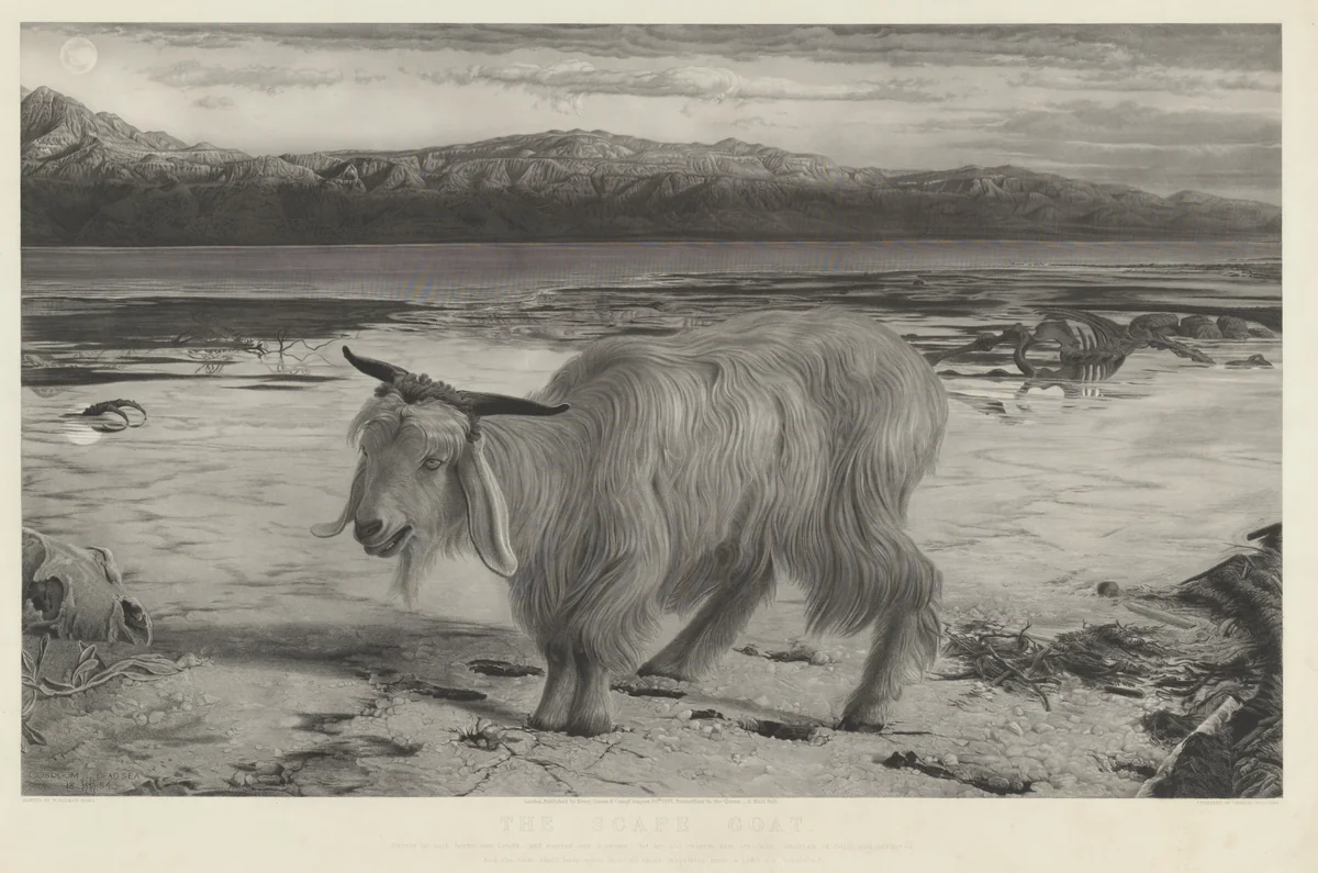 The Scapegoat by Charles Mottram; William Holman Hunt, print, 1861