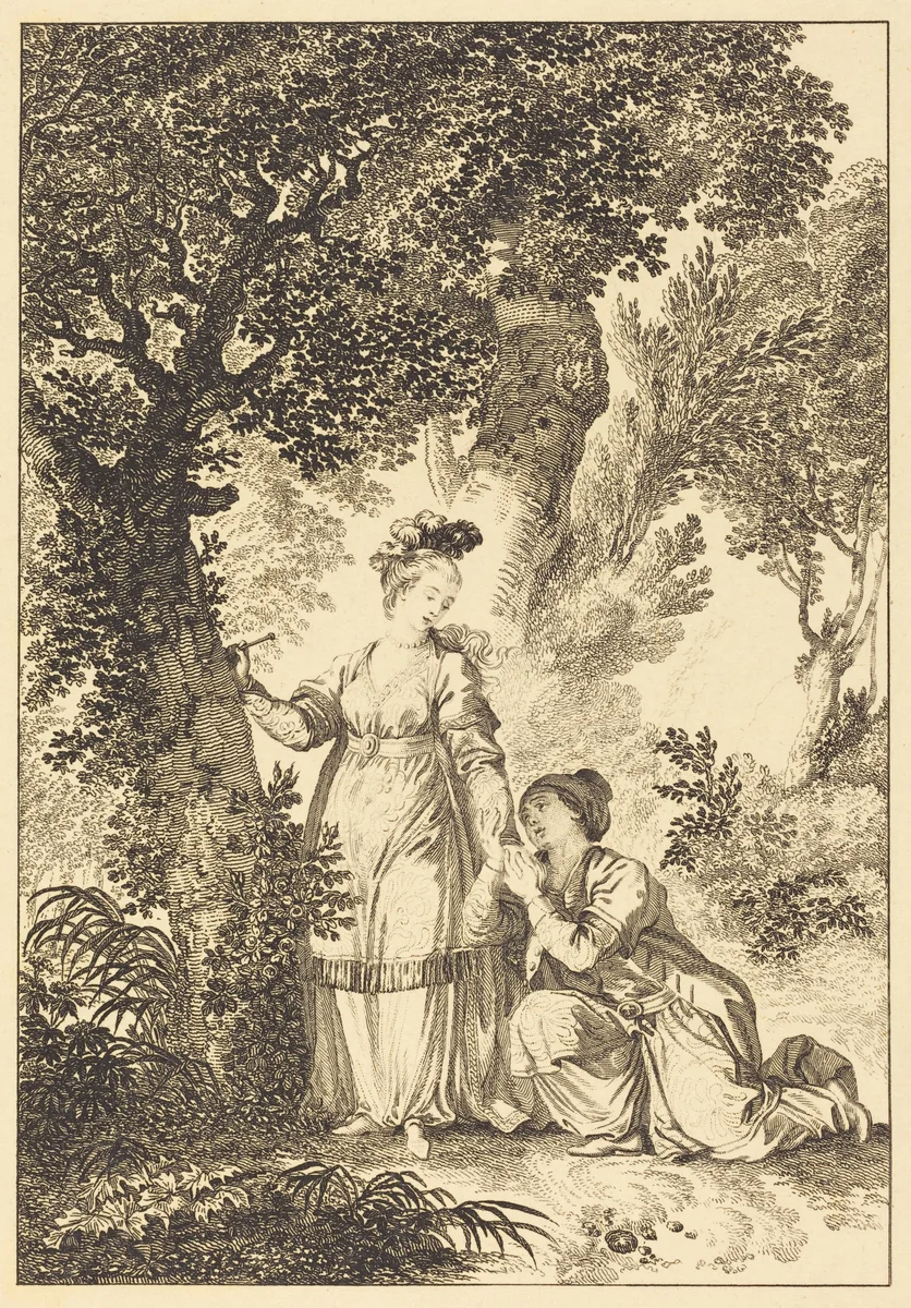 La fiancee du roi de Garbe: L'arbre by Jean Honoré Fragonard, print, 1760-1812