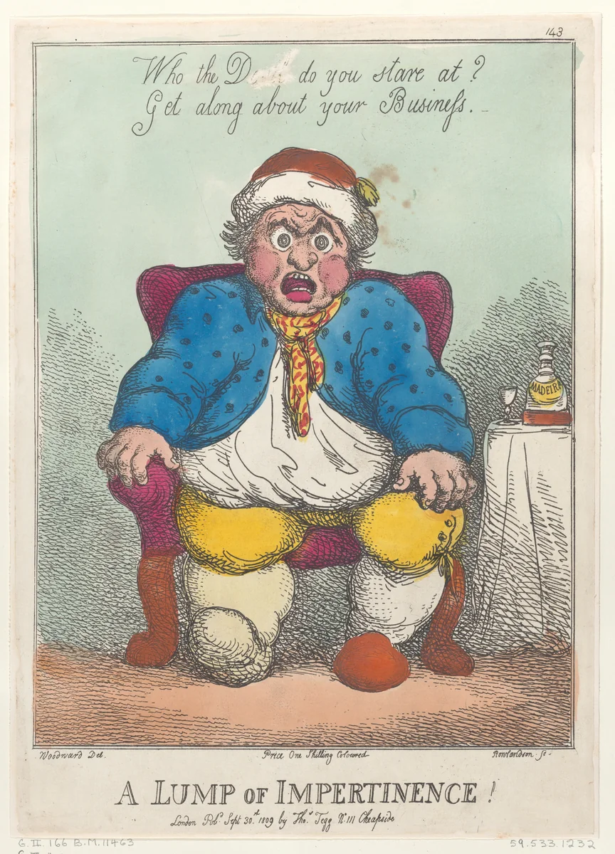 A Lump of Impertinence! by Thomas Rowlandson, print, 1809