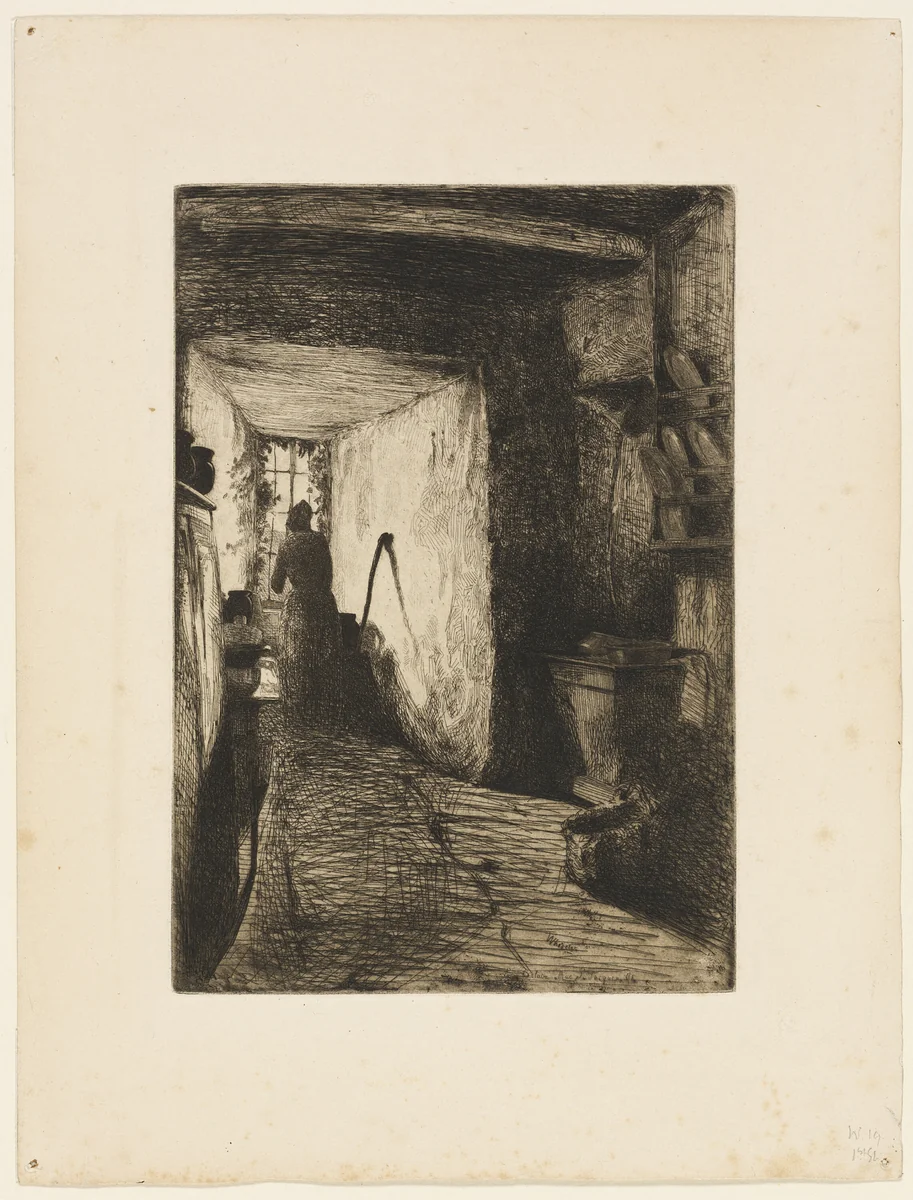 The Kitchen by James McNeill Whistler, print, 1858