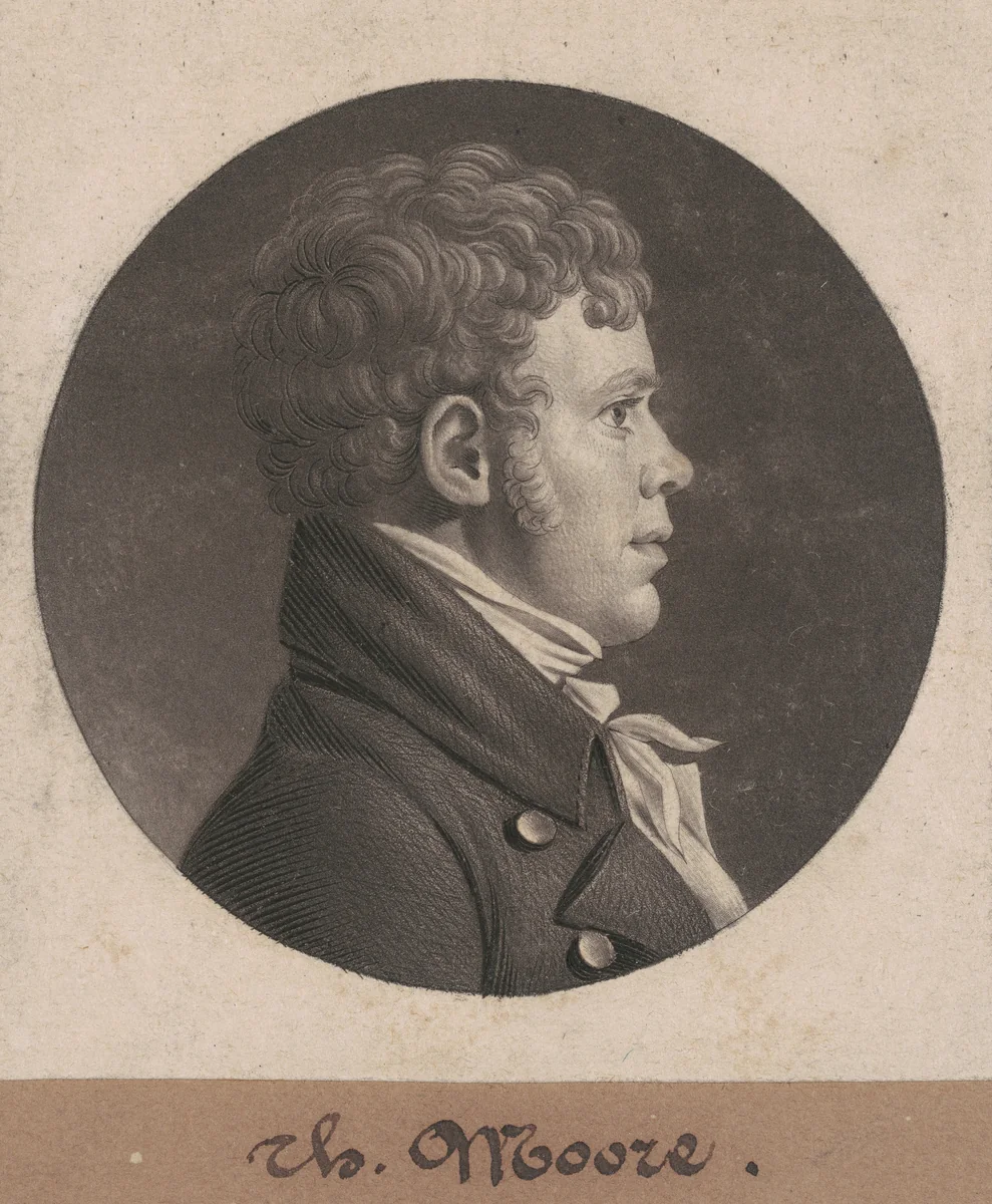 Thomas Moore by Charles B. J. Févret de Saint-Mémin, print, 1805
