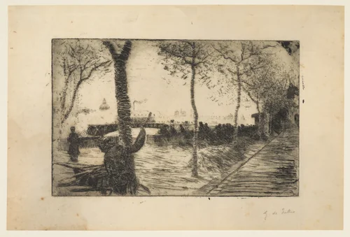 Quai Voltaire by Giuseppe de Nittis, print, 1876