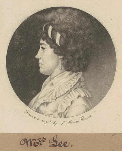 Temperance Hedge Lee by Charles B. J. Févret de Saint-Mémin, print, 1799