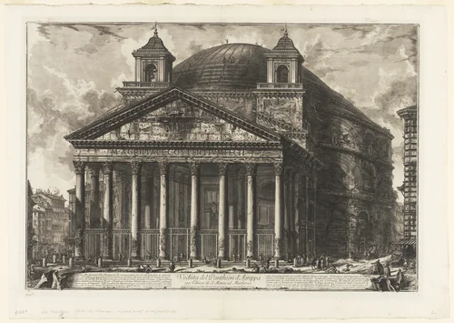 View of the Pantheon of Agrippa, today S. Maria ad Martyres, from Views of Rome by Giovanni Battista Piranesi, print, 1761
